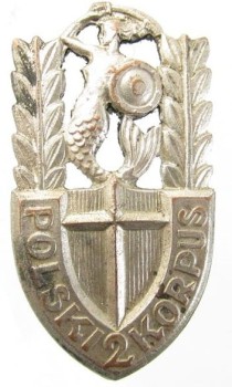 NUMEROWANA ODZNAKA II KORPUSU POLSKIEGO