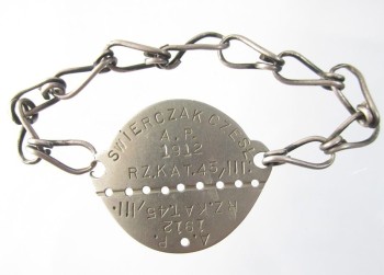 Nieśmiertelnik Wojsko Polskie we Francji 1939-1940