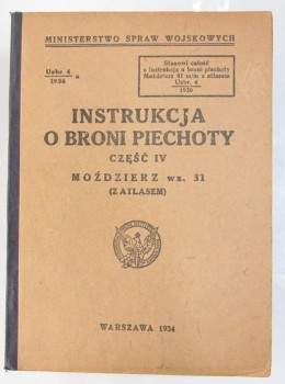 MOŹDZIERZ WZ. 31 INSTRUKCJA 1934