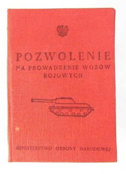 POZWOLENIE NA PROWADZENIE CZOŁGU T-54