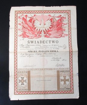 ŚWIADECTWO SZKOŁA PODOFICERSKA 