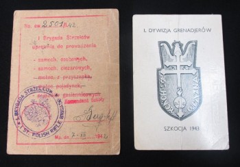 ZESTAW DOKUMENTÓW 1 DYWIZJA GRENADIERÓW 1942-1943