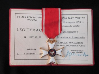 ORDER ODRODZENIA POLSKI - POLONIA RESTITUTA V KLASY WRAZ Z LEGITYMACJĄ