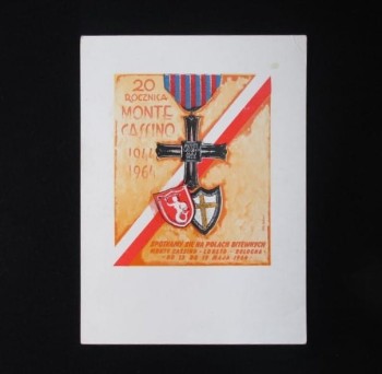 20 ROCZNICA MONTE CASSINO - KARTA POCZTOWA