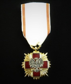 KRZYŻ PCK ZŁOTY - SYGNOWANY 