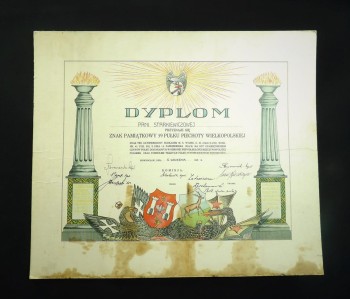 DYPLOM ODZNAKI 59 PUŁKU PIECHOTY WIELKOPOLSKIEJ 