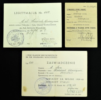 1 PUŁK UŁANÓW KRECHOWIECKICH  - ZESTAW PAMIĄTEK