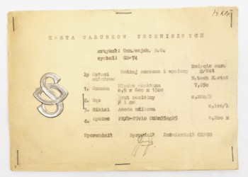 1955 OZNAKA SO KARTA WARUNKÓW TECHNICZNYCH