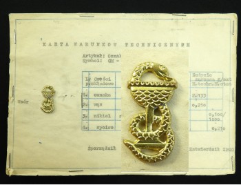 1955 WZORNIK PRODUKCYJNY OZNAKA PATKOWA SŁUŻBA MEDYCZNA 