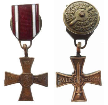 KRZYŻ WALECZNYCH 1944 MINIATURKA 