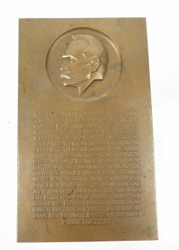 PLAKIETA MARSZAŁEK PIŁSUDSKI - BRĄZ  AUMILLER