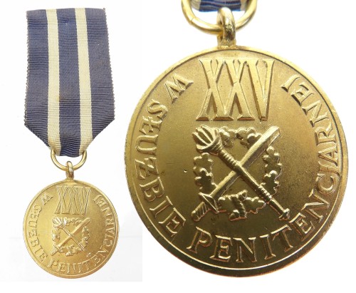 ZŁOTY MEDAL 25 LAT W SŁUŻBIE PENITENCJARNEJ