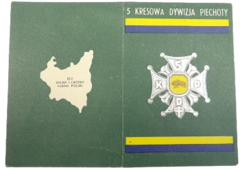 LEGITYMACJA 5 KRESOWA DYWIZJA PIECHOTY 