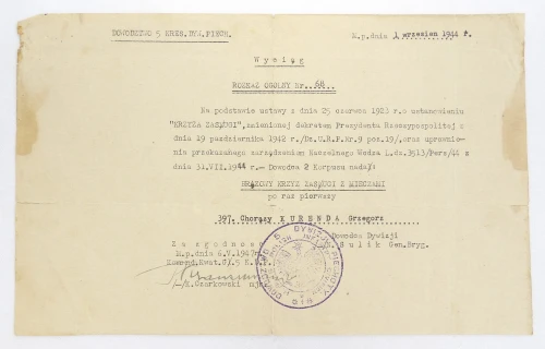 BRĄZOWY KRZYŻ ZASŁUGI Z MIECZAMI
